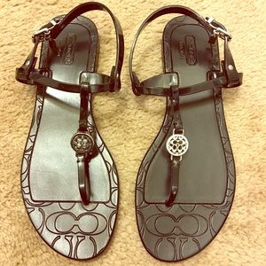 Women’s Black Coach sandals size 8